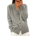 thumbnail image 2 of Pyhlmscde Women's Button Down Long Sleeve Loose Knit Open Front Cardigan Sweater, Women Sweaters, Womens Fall Tops, Cardigan for Women, 2 of 4