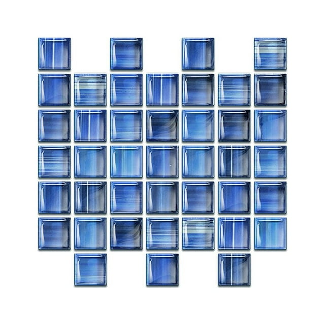 Injueey Adhesivo de pared de mosaico de 10 piezas, pegatina de decoración para el hogar, adorno de habitación, pegatina de azulejo Decoración del hogar Azul 20*20*10 piezas