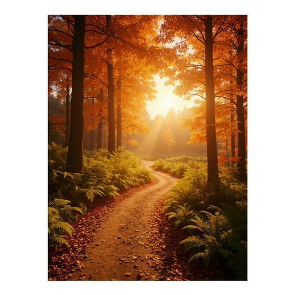 Diamond Art Kit for Adults, Autumn Forest Sunlight Pathway Diamond Painting for Adults Beginners, DIY Diamond Art Painting Kits, 5D Diamond Painting Crafts for Home Decor 12x16 Frameless