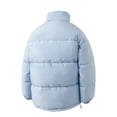 thumbnail image 3 of Mifsaly Mens Puffer Jacket Solid Color Stand Collar Full Zip Casual Padded Winter Coat with Multi Pockets Light Blue,XL, 3 of 8