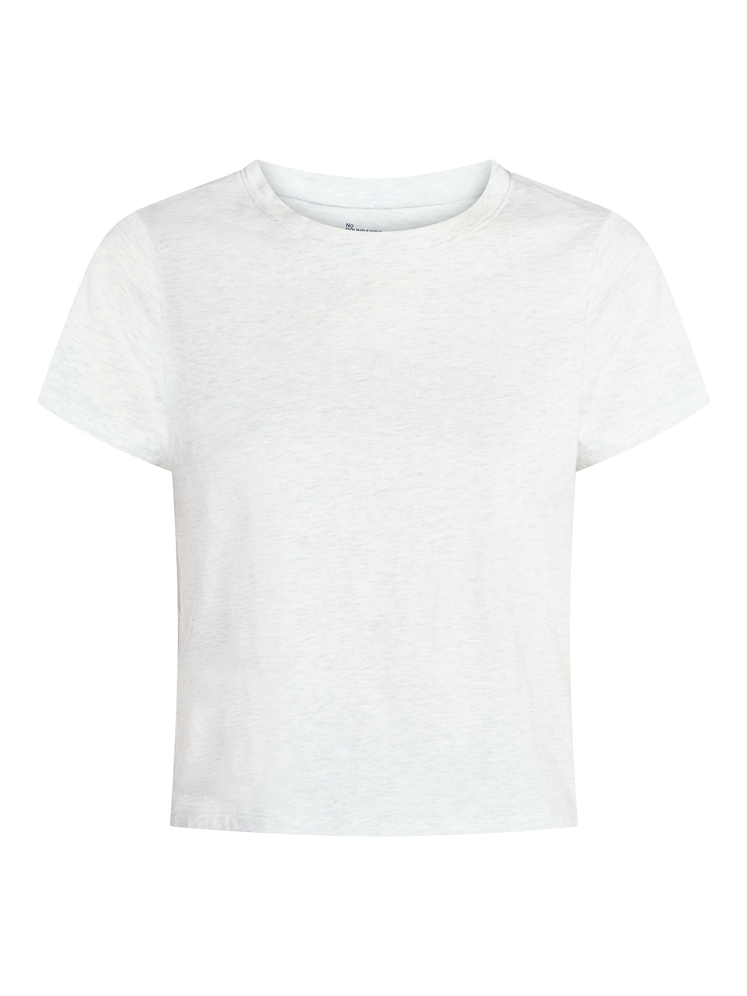 No Boundaries Cropped Cotton Tee with Short Sleeves, Women’s XXS-XXL