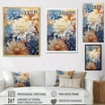 thumbnail image 4 of Designart "Blissful White And Blue Mums In The Garden V" Mums Floater Framed Wall Art Living Room, 4 of 5