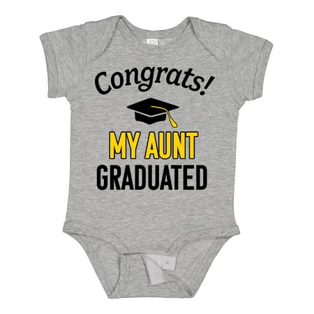 

Inktastic Congrats! My Aunt Graduated with Cap Gift Baby Boy or Baby Girl Bodysuit