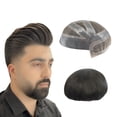 thumbnail image 2 of Human Hair Replacement System Hair Units Thin Mono Combine with PU Hair, 2 of 6