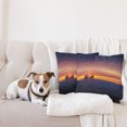 thumbnail image 4 of Ambesonne Nautical Throw Pillow Cover 2 Pack, Sunrise over Sea Ship, 20", Blue Orange, 4 of 7