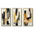 thumbnail image 2 of Designart "Glamorous Art Deco Abstraction I" Abstract Framed Wall Art Set Of 3 - Black Transitional Frame Gallery Wall Set For Home Decor, 2 of 6