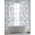 thumbnail image 5 of Pastoral Flowers Sheer Curtains 2 Panels Set Vintage Blue Flower Farmhouse Plant Sheer Window Curtains Light Filtering Rod Pocket Voile Drapes for Bedroom Living Room 52"X108", 5 of 8