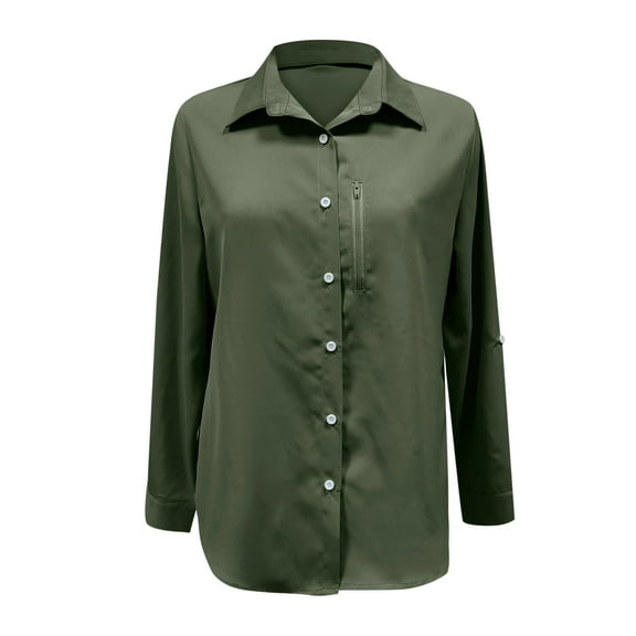 Womens UPF 50 Sun Protection Long Sleeve Shirt Quick Dry Fishing Hiking Shirt with Convertible Sleeves, S-XXXL