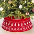 thumbnail image 1 of Event & Party Christmas Tree Skirt Red Knitted Tree Collar With White Snowflake Pattern Holiday Tree Surround Decoration For Christmas Tree Base Cover And Festive Display Home Holiday Ornament, 1 of 9