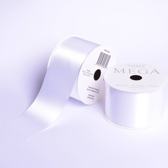 Yama Ribbon 1.5" Acetate White Mega Ribbon, 1 Each