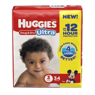 Huggies Size 3 Diapers, Snug & Dry Baby Diapers, Size 3 (16-28 Lbs), 200 Count