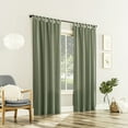 thumbnail image 5 of No. 918 Farrell Heathered Texture Semi-Sheer Tab Top Curtain Panel, 40"x63", Moss Green, 5 of 8