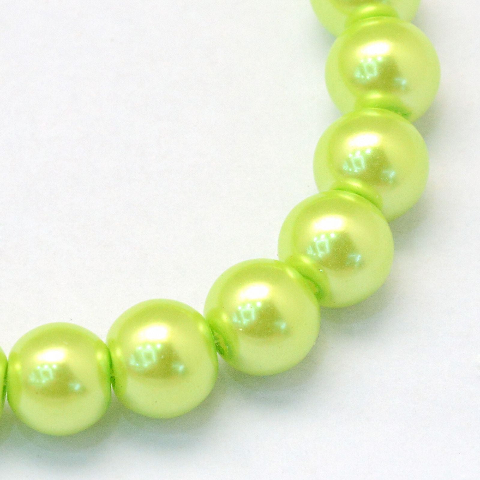 Baking Painted Pearlized Glass Pearl Round Bead Strands Green Yellow 4~5mm Hole: 1mm 200~210pcs/strand 31.4 inch diy
