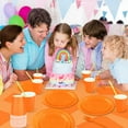 thumbnail image 4 of 125 Pcs Orange Party Supplies Set Include Paper Plates Cups Napkins Plastic Knives for 25 Guests Disposable Party Dinnerware for Birthday Wedding Family Picnic, 4 of 5
