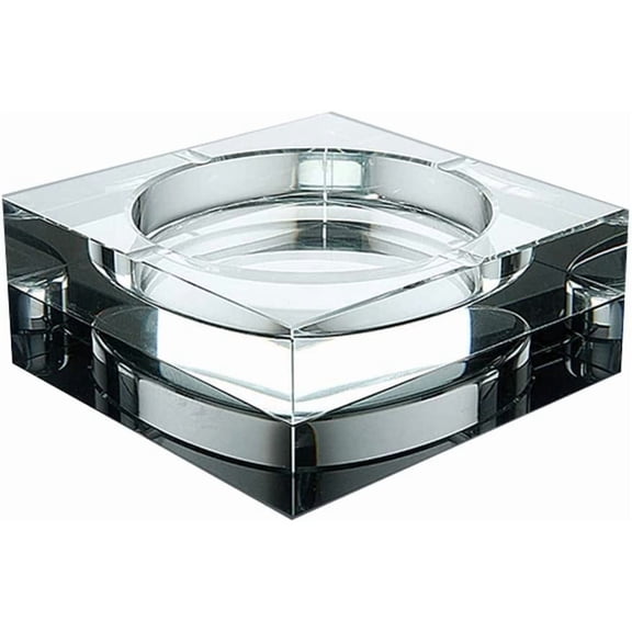 Cigar Ashtray Square Glass Ashtray Transparent Crystal Glass Ashtray Decoration Indoor and Outdoor Creative Small Ashtray Ashtray
