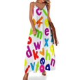 thumbnail image 1 of Vestido elegante sin mangas con letras multicolores para invitadas de boda Vestido largo para mujer, 1 of 7
