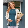 thumbnail image 6 of Ekouaer Womens Maternity Tops Long Sleeve Pregnancy Tunic Blouses Crew Neck Ribbed Shirts Pregnant Clothes, 6 of 6