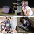thumbnail image 3 of Feishell for Google Pixel 8a Case with Card Holder, Wallet Case for Women Men with RFID Blocking, Durable PU Leather Kickstand Magnetic Clasp Shockproof Phone Case,Purple, 3 of 9