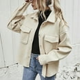 thumbnail image 2 of Lovskoo Womens Winter Coats Button Down Single Breasted Pea Coat Casual Solid Color Buttons Tops Turndown Collar Long Sleeve Casual Outwear Trench Coat Overcoat Beige, 2 of 6