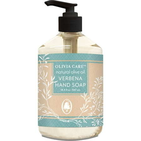 Liquid Hand Soap By Olivia Care – Verbena & Olive Oil. All Natural – Cleansing Germ-Fighting Moisturizing Hand Wash for Kitchen & Bathroom – Gentle Mild & Natural Scented – 18.5 OZ