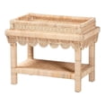thumbnail image 1 of bali & pari Weyman Scalloped Rattan End Table with Removable Tray Top, 1 of 10
