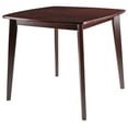 34" Walnut Wood Square Dining Table with Tapered Legs