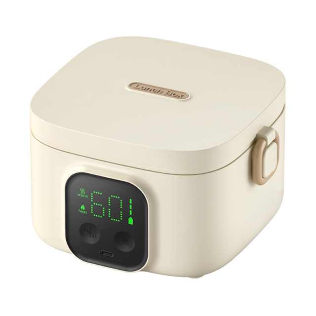 Rechargeable Electric Lunch Box Portable Water-Free Heating 500ML LCD Display Wireless Heating Lunch Box