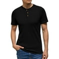 thumbnail image 4 of GIRUNS Men's Short Sleeve Waffle Henley T-Shirt Summer Casual Tee For Men, 4 of 7