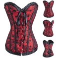 thumbnail image 2 of Femmes Vintage Floral Denim Corset Bustier Top, 2 of 5