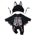 thumbnail image 2 of ATAIKU Infant Baby Girl Halloween Skeleton Bat Wings Romper with Hat, My First Halloween Outfits Set 6-12 Months, 2 of 15