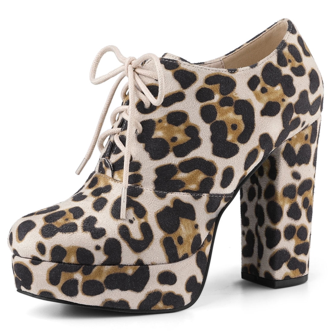 leopard platform ankle boots