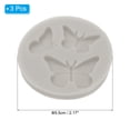 thumbnail image 2 of Molde de arcilla de polímero de 3 piezas, molde de fondant, molde de 3 mariposas, silicona rosa para manualidades, secado al aire, pasteles, gris, 2 of 6