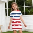 thumbnail image 3 of Grblisyd Girls 4th of July Dress Kids USA Star Striped Dresses American Flag A-line Dress Independence Day Crew Neck Short Sleeve Patriotic Outfit 7-8y, 3 of 6