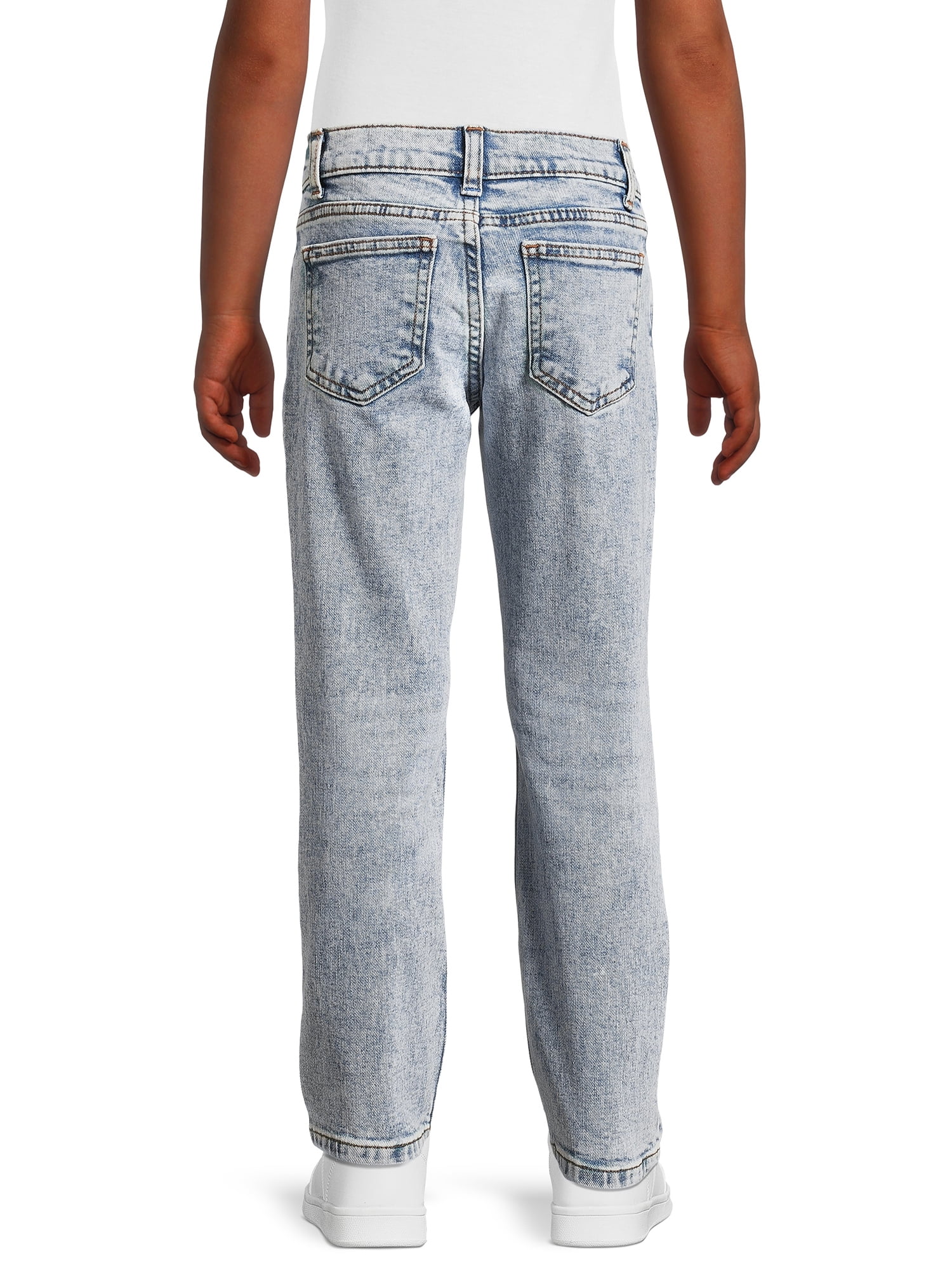 Wonder Nation Boys Vintage Straight Leg Denim Jeans, 2 Pack, Sizes 4-18