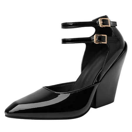 

Jungdeepe 2024 Women s New Low Cut Slope Heel Thick Heel Solid PU Pointed Toe Shoe Sandals Womens Dress Sandals Low Heel Tan Sandals with Heels for Women Size 12 Slide Sandals Women Memory Foam Wedge