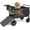 Black, variant on Rovique Dog Wagon with Ramp for Medium Large Dogs, All-Terrain Pet Stroller, Rubber Wheels, Foot Brake, Storage Pockets,Cup Holder