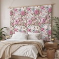 thumbnail image 3 of Light Pink Spring Floral Tapestry for Bedroom Wall Hanging Tapestry, Vintage Summer Botanical Ceiling Backdrop Tapestries Poster Blanket Wall Decor for Teens Room Living Room Dorm 59" x 79", 3 of 8