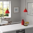 thumbnail image 3 of Evelyn&Zoe 8" Poppy Red/Brass Metal Pendant, 3 of 7