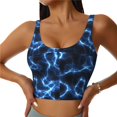 thumbnail image 2 of Picia Blue Lightning Sports Bra for Women,Padded Strappy Sports Bras Medium Support Yoga Bra with Removable Cups,Running Yoga Bra-, 2 of 9