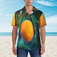 thumbnail image 2 of Rateoe Mango In The Rain Pattern Men’s Hawaiian Shirt – Short Sleeve Button-Down Tropical Beach Shirt, Lightweight & Breathable Casual Aloha Shirt with Pocket,3X-Large, 2 of 7