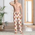 thumbnail image 5 of Uemuo Popcorn Pattern Men's Wide Leg Palazzo Lounge Pants with Pockets Light Weight Loose Comfy Casual Pajama Pants-Small, 5 of 9