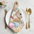 thumbnail image 2 of Easter Cloth Napkins, Spring Rabbit Eggs Flower Butterfly Green Plaid Washable and Reusable Dinner Napkins Set of 6, Table Napkin for Kitchen Party Birthday Wedding Hotel Housewarming 20"x20", 2 of 9