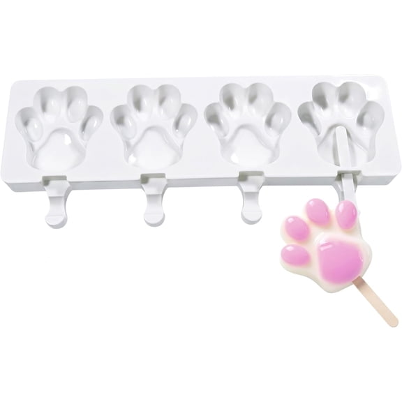 Silicone Bear Paw Popsicle Molds, 4-Cavity