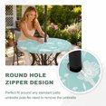 thumbnail image 4 of Round Outdoor Tablecloth with Umbrella Hole and Zipper, Teal Wildflowers Tablecloth with Elastic Waterproof, Farmhouse Floral Botanical Leaves Patio Table Covers for 55" - 60" Picnic Pool Tables, 4 of 9