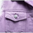 thumbnail image 6 of Mifelio Denim Vest, Vest Top Loose Women's Denim Jacket Shirt Sleeveless Solid Color Denim Women's Blouse Denim Top Denim Jackets for Women Purple L, 6 of 8