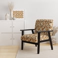 thumbnail image 2 of Designart "Rustic Geometric Lattices In Beige And Brown" Beige Check Upholstered Accent Chair - Modern Arm Chair For Bedroom, 2 of 7