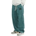 thumbnail image 3 of Mens Corduroy Casual Pants Fashion Loose Fit Wide Leg Pants Straight Sweatpants Elastic Waist Drawstring, 3 of 5