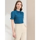 thumbnail image 3 of Top Elegante De BluDe ManCorDe OficiDe Las Camisas Del Cuello De PajariDe Las Mujeres Azul eléctrico S, 3 of 6