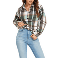 thumbnail image 3 of FIUFY Womens Casual Long Sleeve Button Down Shirts Loose Fit Plaid Shacket with Pockets, 3 of 4