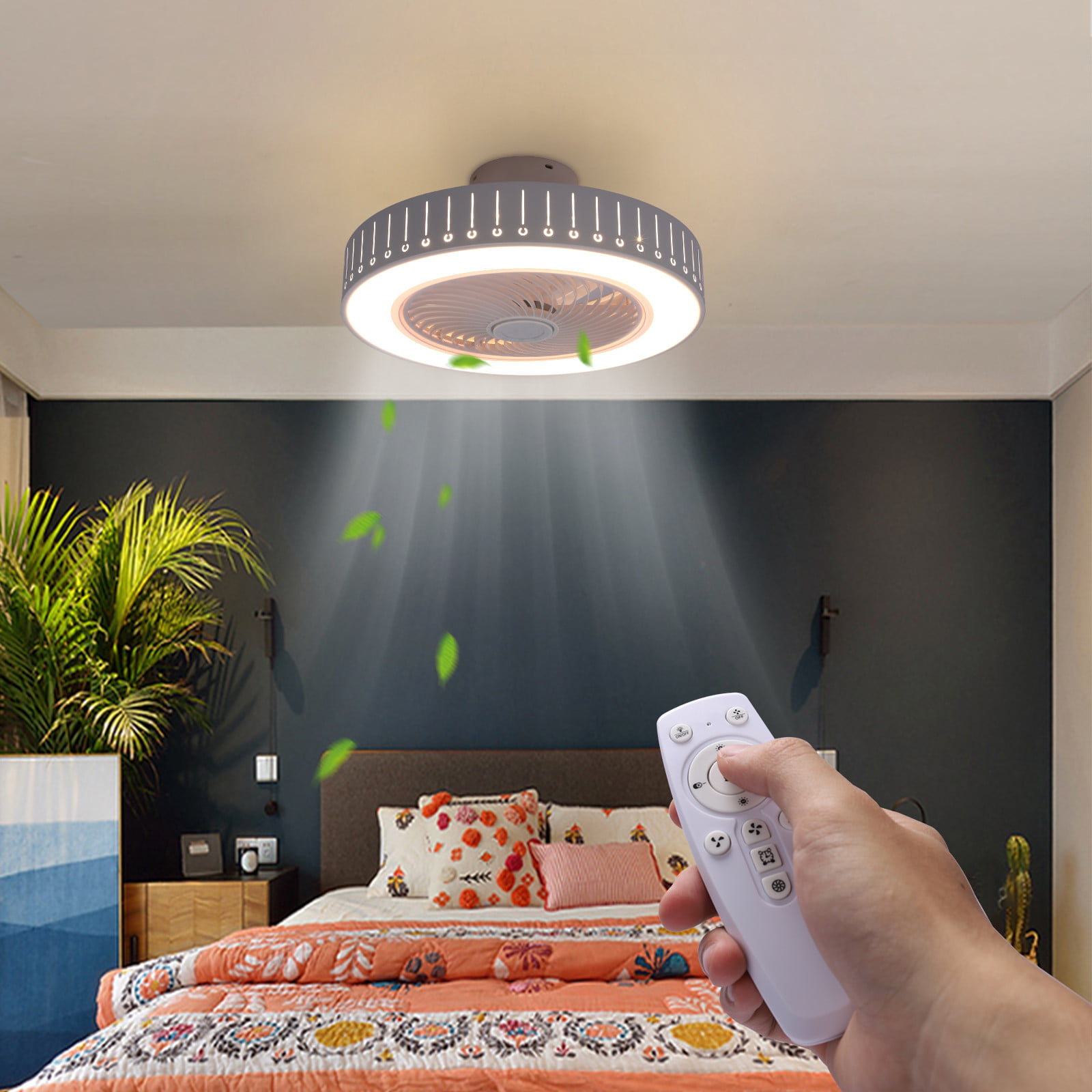 Details about   Ceiling Fan Light Remote Control LED Celling Lamp Modern Bedroom Dinning Room US 